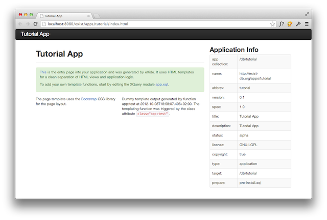 The Default Start Page of the Application